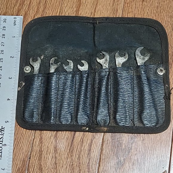 Antique CORNWELL 7-Piece OPEN END WRENCH SET in Pouch rare - Picture 15 of 16